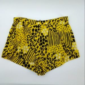 Vans Reflector Animal Print Shorts Black Yellow Skater 2015 S